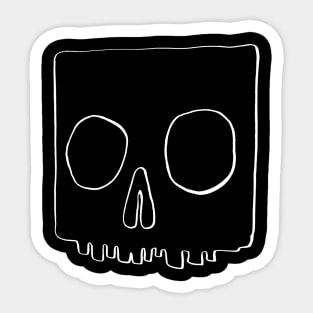 Hand-drawn square skull Sticker